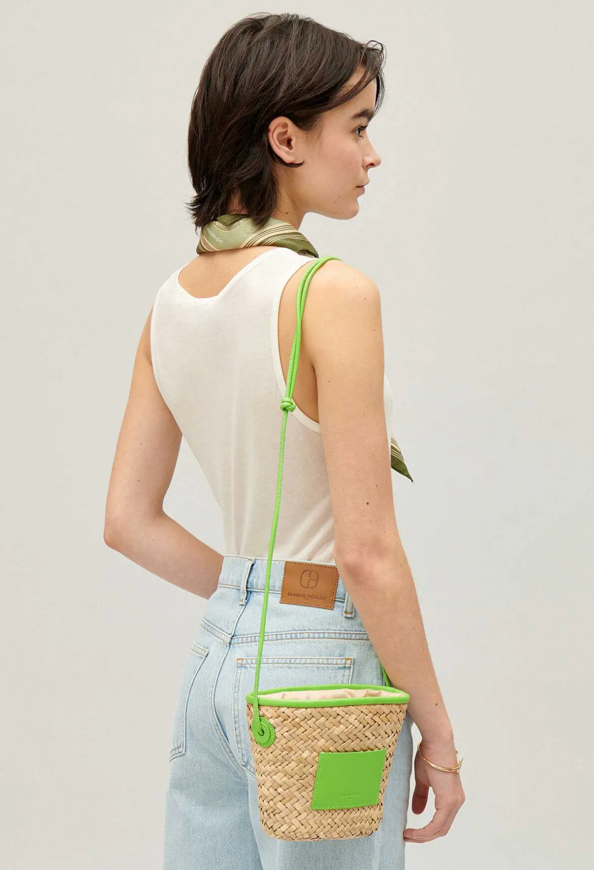 Claudie Pierlot Adryan Small Straw Basket*Women Crossbody Bags