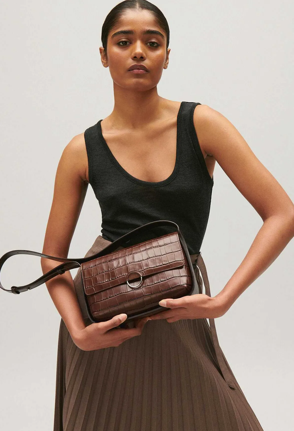 Claudie Pierlot Alix Two-Tone Brown Bag*Women Crossbody Bags