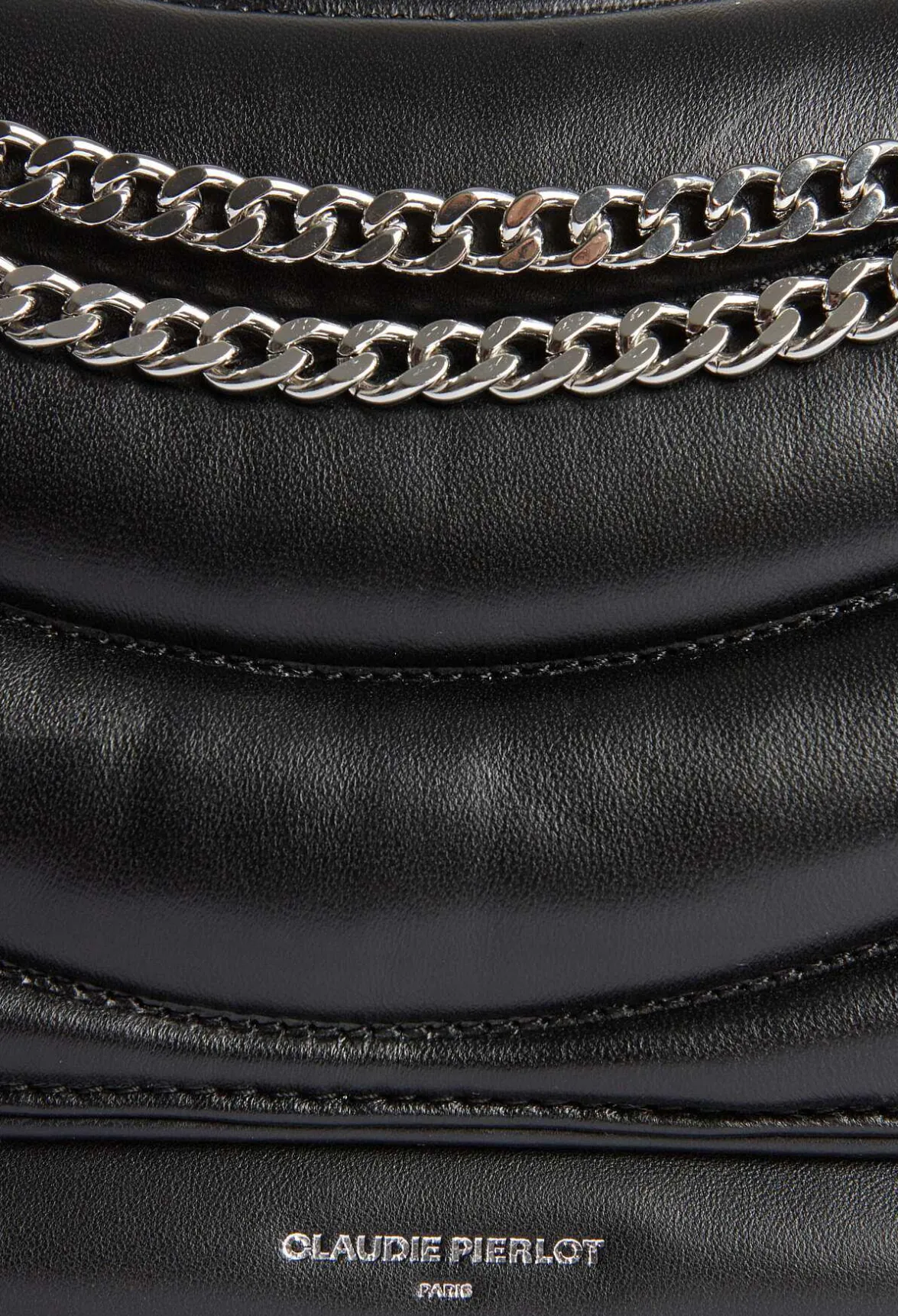 Claudie Pierlot Angeli Black Quilted Leather Bag*Women Crossbody Bags