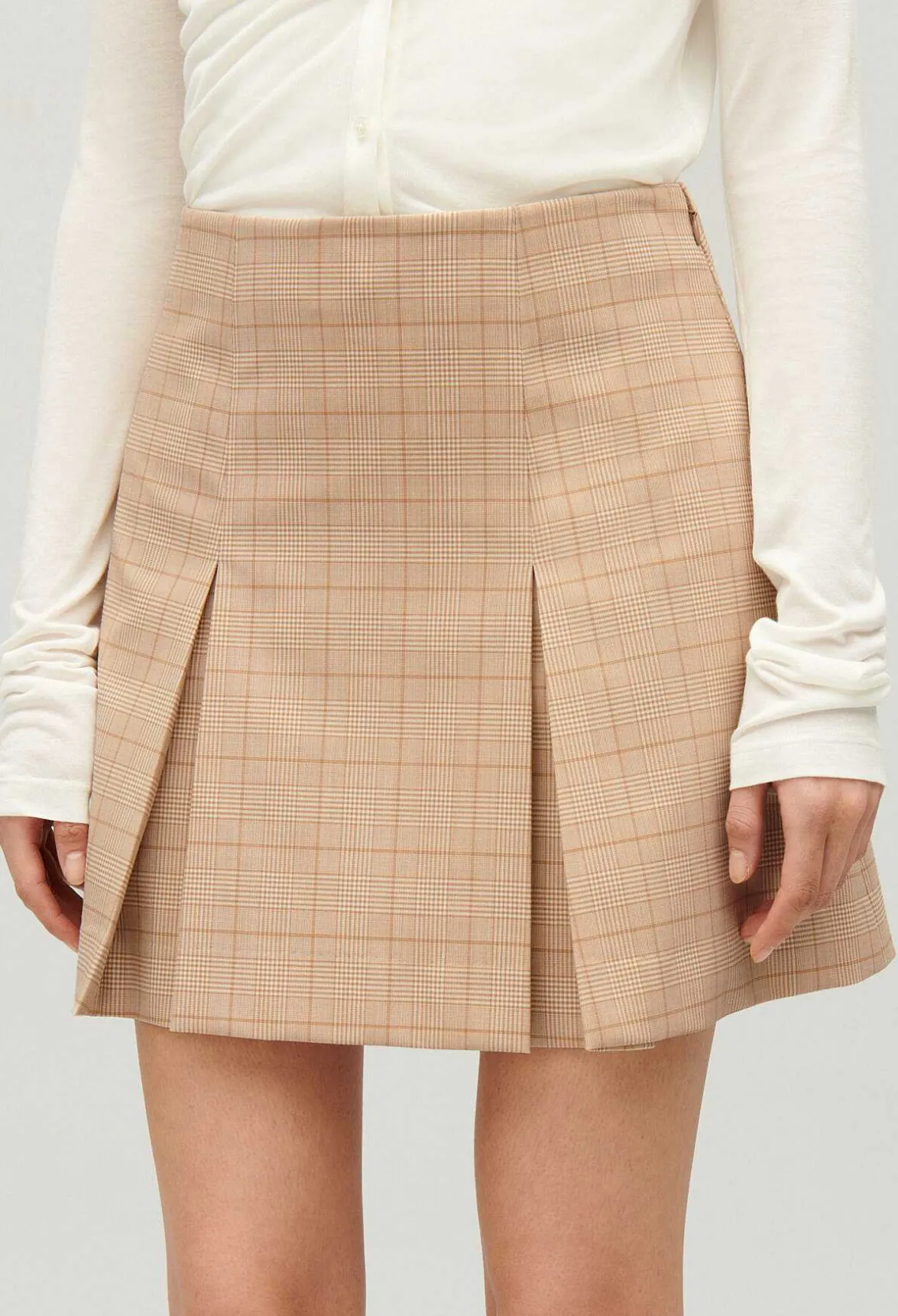 Claudie Pierlot Beige Checked A-Line Skirt*Women Skirts And Shorts