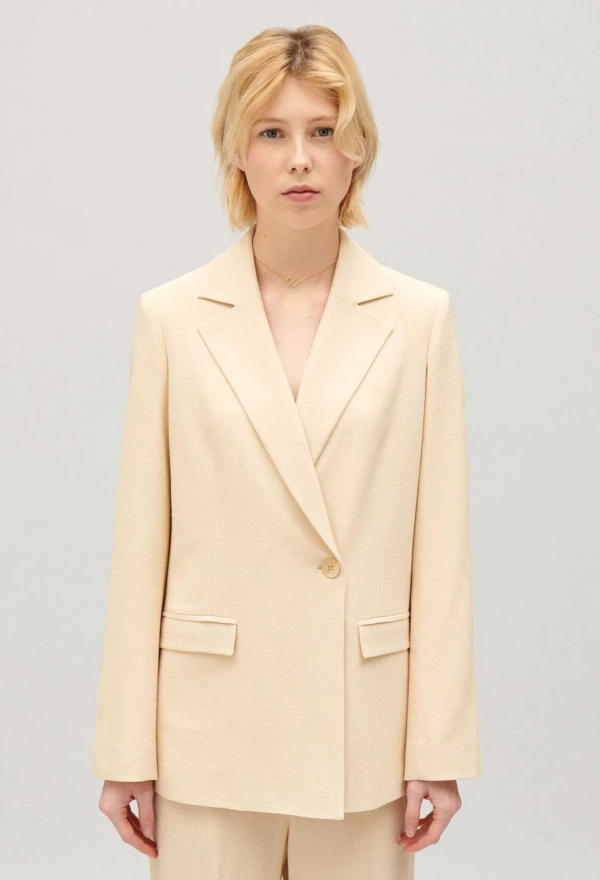 Claudie Pierlot Beige Textured Suit Jacket*Women Blazers