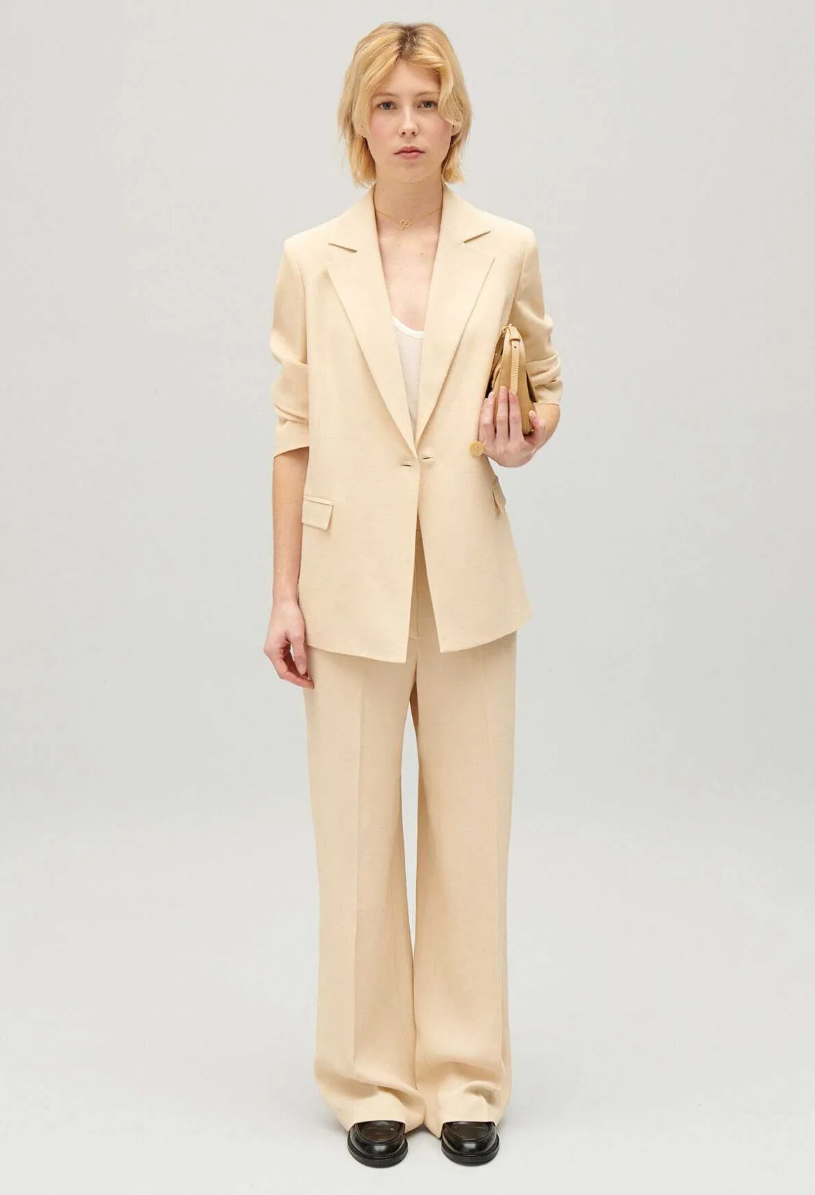 Claudie Pierlot Beige Textured Suit Jacket*Women Blazers