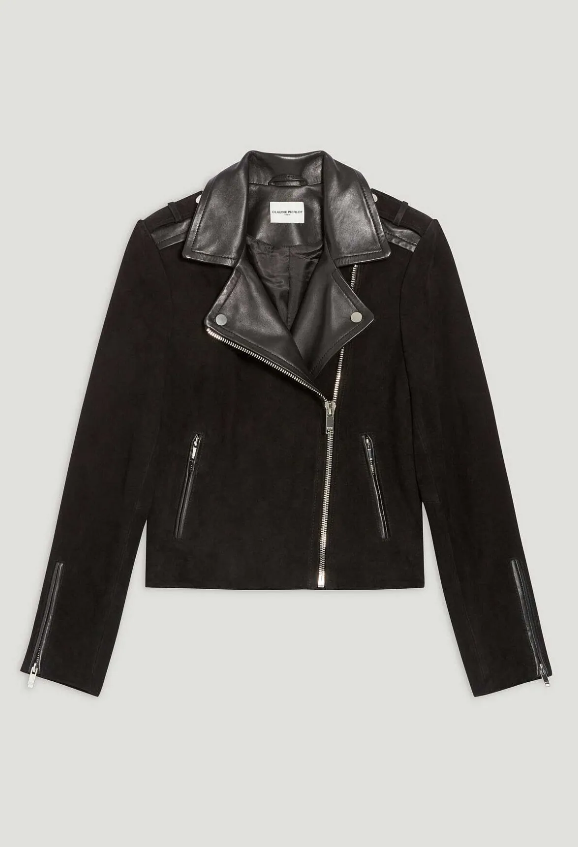 Claudie Pierlot Black Leather Jacket*Women Jackets And Coats