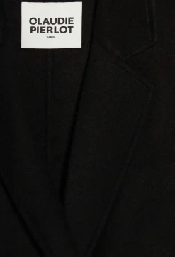 Claudie Pierlot Black Straight Mid-Length Coat*Women Jackets And Coats