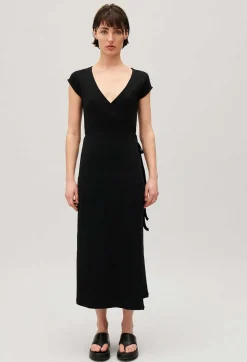 Claudie Pierlot Black Wrap Midi Dress*Women Dresses