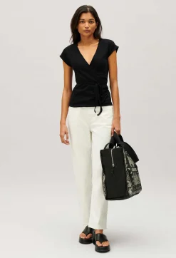 Claudie Pierlot Black Wrapover Top*Women Tops And Shirts