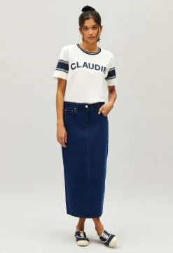 Claudie Pierlot Blue And White Claudie T-Shirt*Women T-Shirts