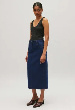 Claudie Pierlot Blue Denim Midi Skirt*Women Skirts And Shorts