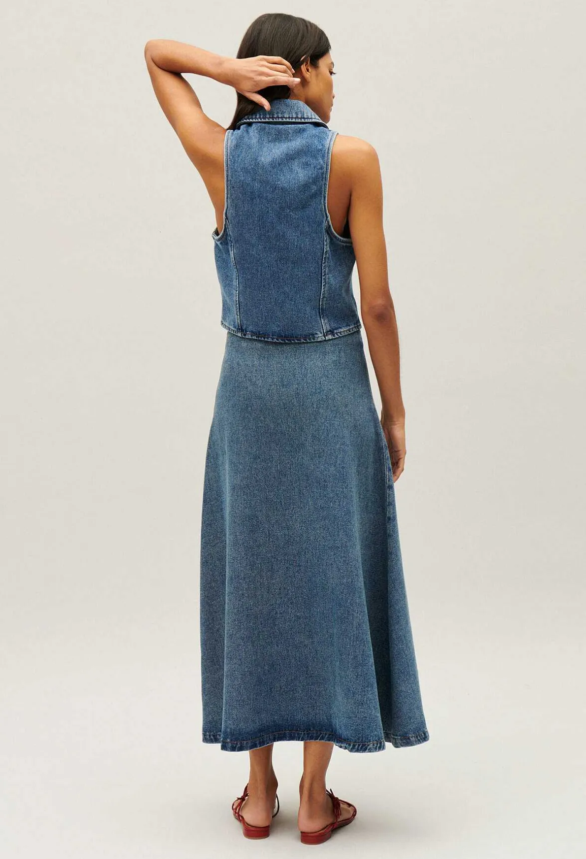 Claudie Pierlot Blue Denim Sleeveless Top*Women Tops And Shirts