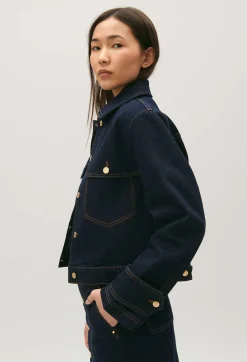 Claudie Pierlot Blue Raw Denim Jacket*Women Jackets And Coats