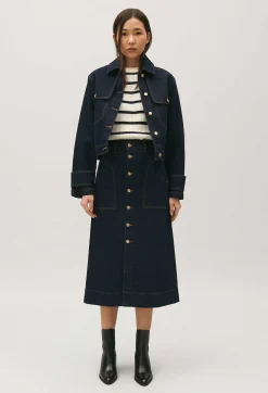 Claudie Pierlot Blue Raw Denim Jacket*Women Jackets And Coats