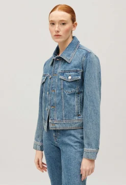 Claudie Pierlot Blue Straight-Leg Denim Jacket*Women Jackets And Coats