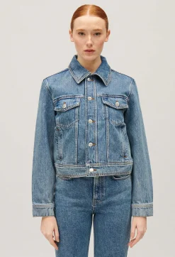 Claudie Pierlot Blue Straight-Leg Denim Jacket*Women Jackets And Coats