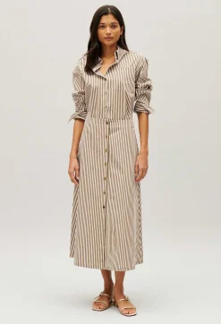 Claudie Pierlot Bronze Striped Midi Skirt*Women Skirts And Shorts