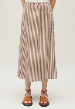 Claudie Pierlot Bronze Striped Midi Skirt*Women Skirts And Shorts