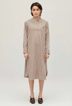Claudie Pierlot Bronze Striped Mid-Length Dress*Women Dresses