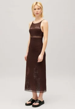 Claudie Pierlot Brown Crochet Maxi Dress*Women Dresses