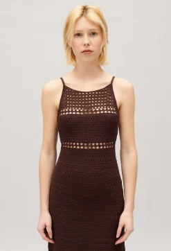 Claudie Pierlot Brown Crochet Maxi Dress*Women Dresses