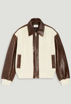 Claudie Pierlot Brown Two-Tone Bomber Jacket*Women Jackets And Coats