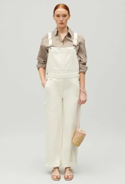 Claudie Pierlot Cream Denim Dungarees*Women Jumpsuits