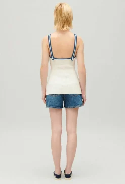 Claudie Pierlot Cream Knitted Vest Top*Women Tops And Shirts