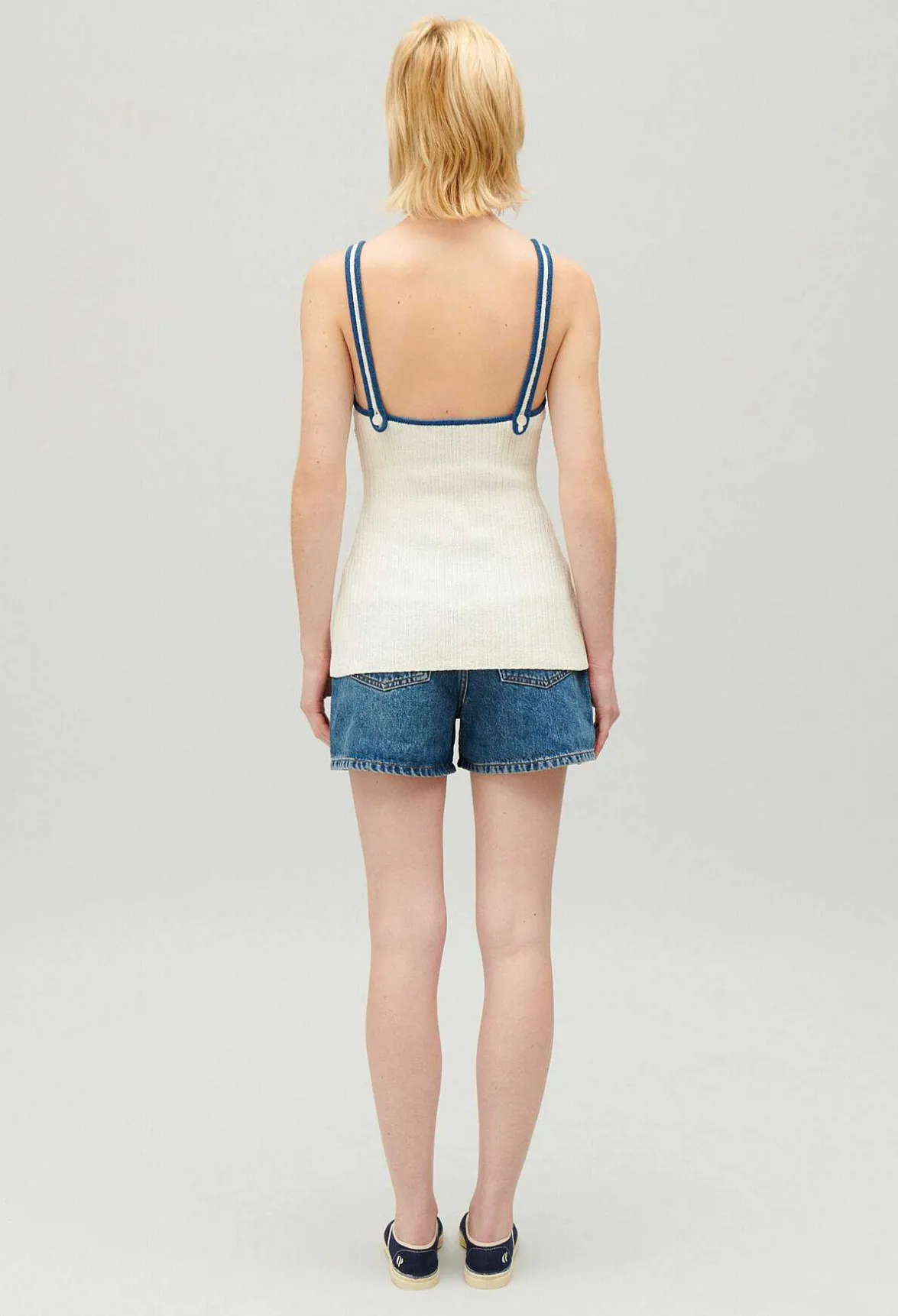 Claudie Pierlot Cream Knitted Vest Top*Women Tops And Shirts
