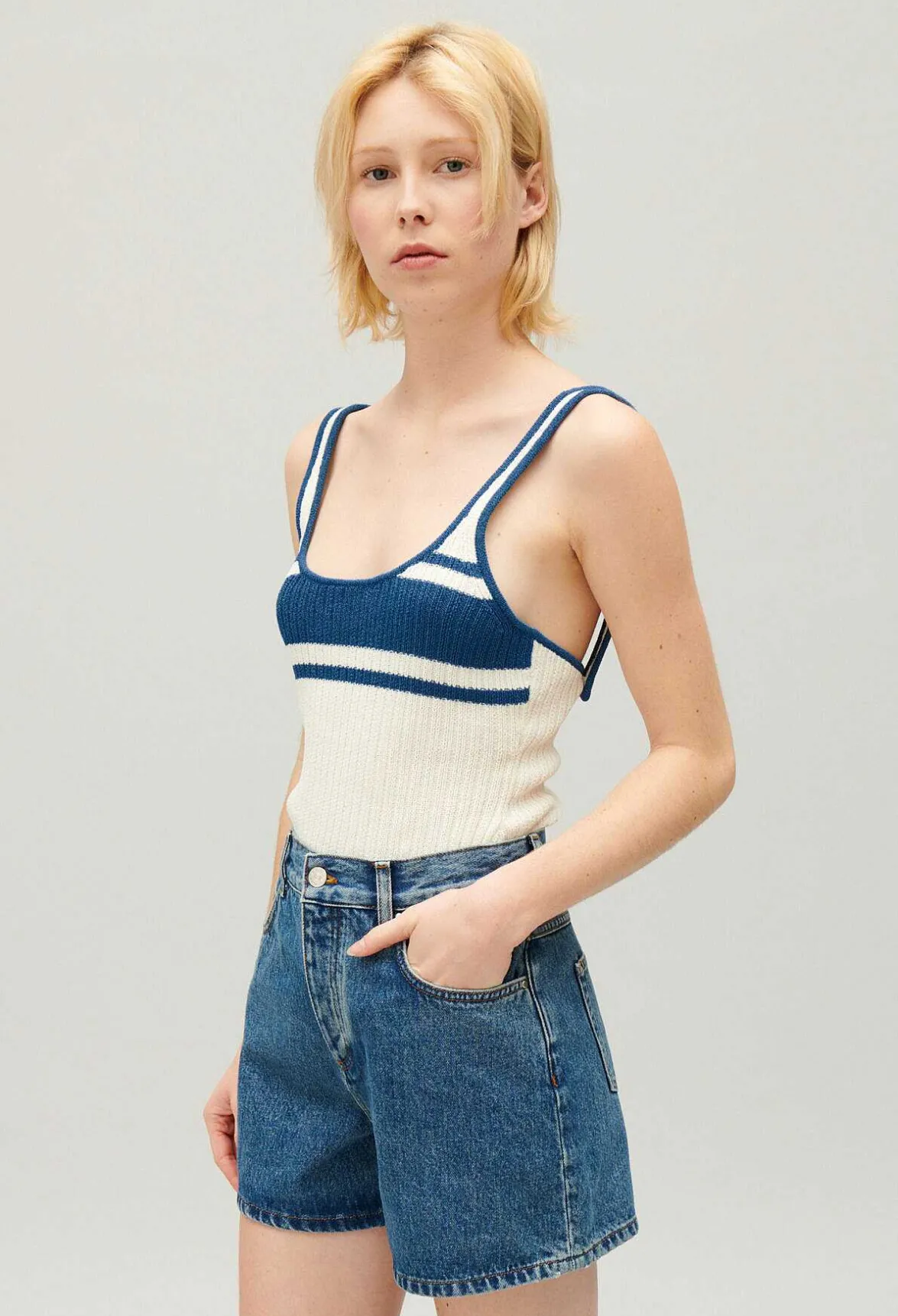 Claudie Pierlot Cream Knitted Vest Top*Women Tops And Shirts