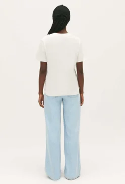 Claudie Pierlot Ecru Cotton T-Shirt*Women T-Shirts