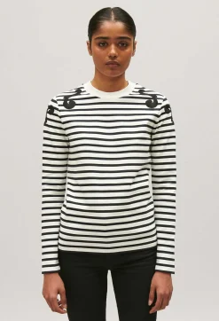 Claudie Pierlot Ecru Long Sleeved Top*Women Sweaters And Cardigans