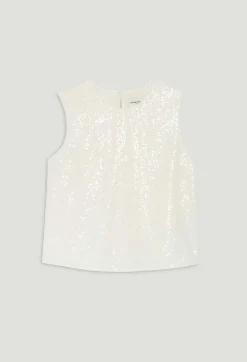 Claudie Pierlot Ecru Sequined Sleeveless Top*Women Tops And Shirts
