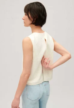 Claudie Pierlot Ecru Sequined Sleeveless Top*Women Tops And Shirts
