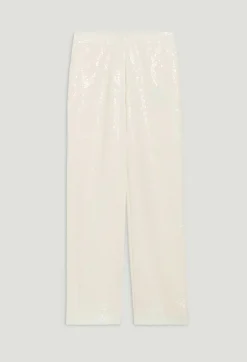 Claudie Pierlot Ecru Sequinned Trousers*Women Jeans And Trousers