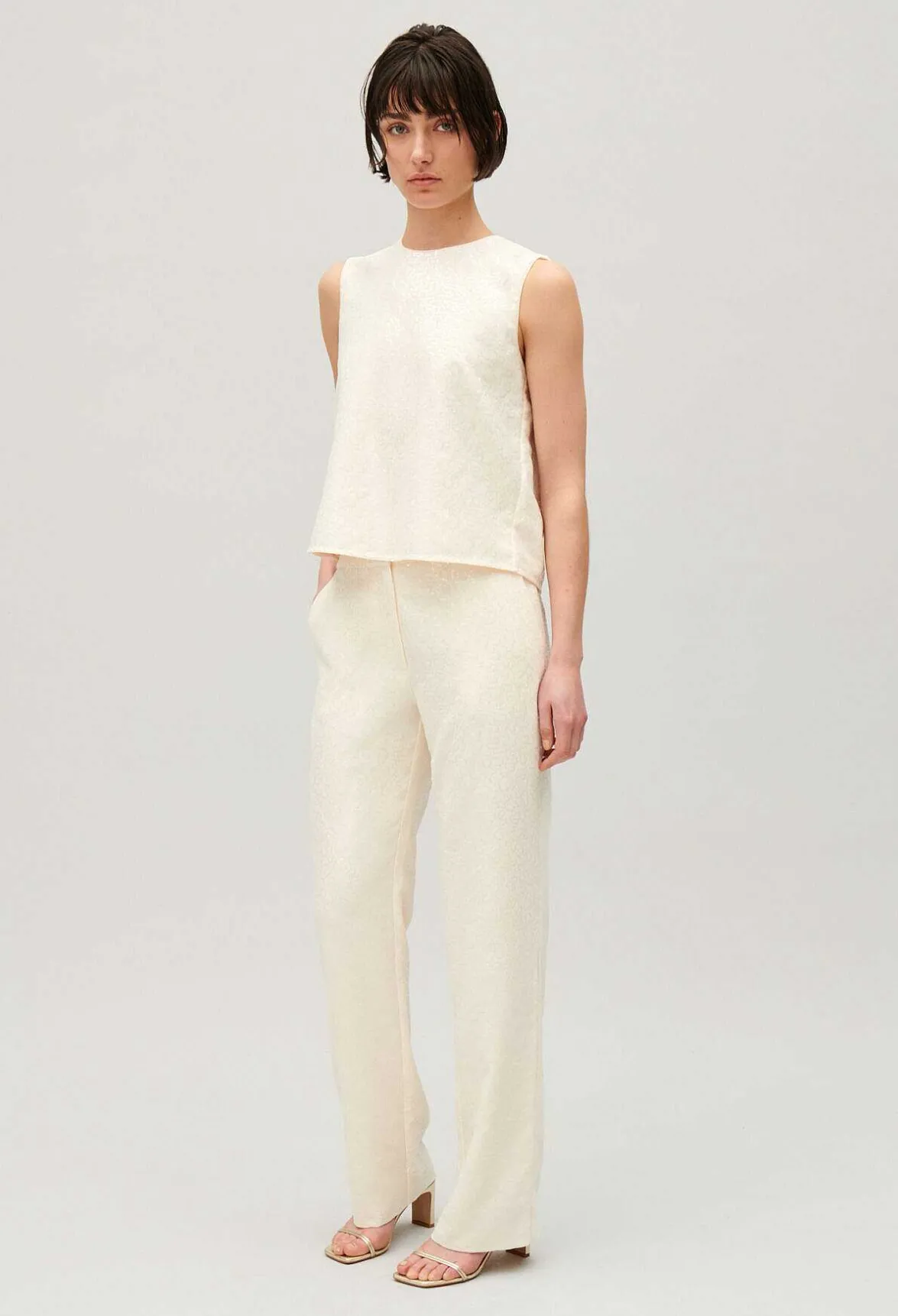 Claudie Pierlot Ecru Sequinned Trousers*Women Jeans And Trousers