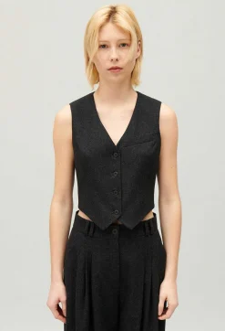 Claudie Pierlot Flecked Grey Suit Waistcoat*Women Blazers