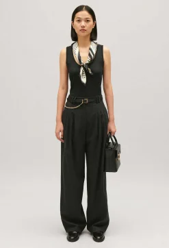 Claudie Pierlot Flecked Grey Wide-Leg Trousers*Women Jeans And Trousers