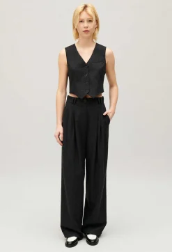 Claudie Pierlot Flecked Grey Wide-Leg Trousers*Women Jeans And Trousers