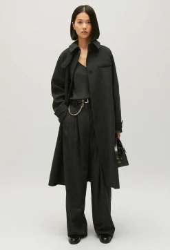 Claudie Pierlot Flecked Grey Wool Mid-Length Coat*Women Jackets And Coats