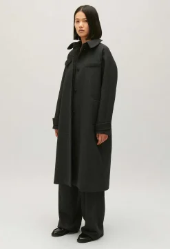 Claudie Pierlot Flecked Grey Wool Mid-Length Coat*Women Jackets And Coats