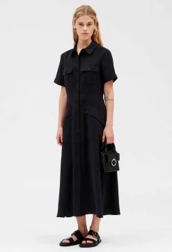 Claudie Pierlot Flowing Short-Sleeved Midi Dress*Women Dresses