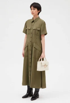 Claudie Pierlot Flowing Short-Sleeved Midi Dress*Women Dresses