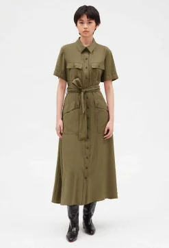 Claudie Pierlot Flowing Short-Sleeved Midi Dress*Women Dresses
