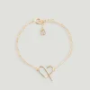 Claudie Pierlot Golden Brass Cp Heart Bracelet*Women Jewellery And Scrunchies