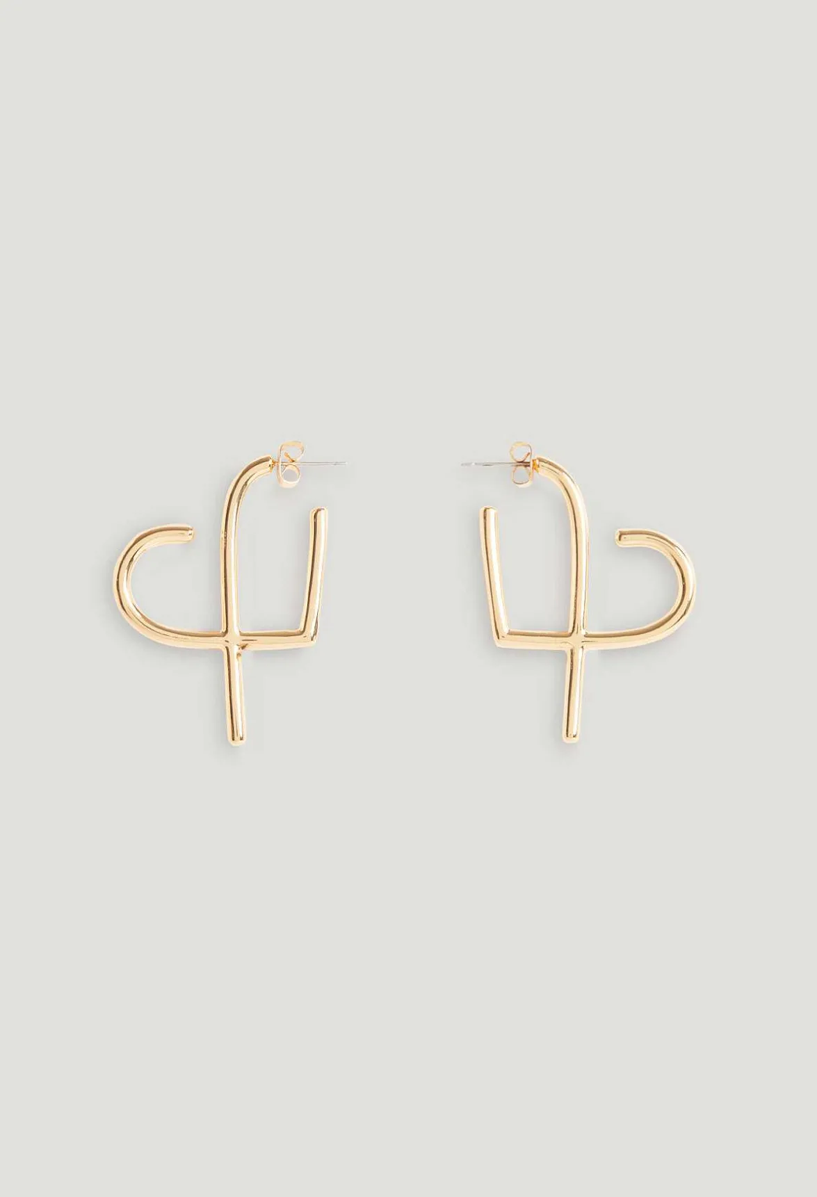 Claudie Pierlot Golden Brass Cp Heart Hoop Earrings*Women Jewellery And Scrunchies