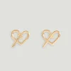 Claudie Pierlot Golden Brass Cp Heart Studs*Women Jewellery And Scrunchies