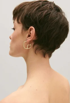 Claudie Pierlot Golden Brass Cp Hoop Earrings*Women Jewellery And Scrunchies
