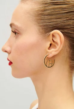 Claudie Pierlot Golden Cp Single Hoop Earring*Women Jewellery And Scrunchies