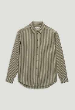 Claudie Pierlot Green Stripy Shirt*Women Tops And Shirts