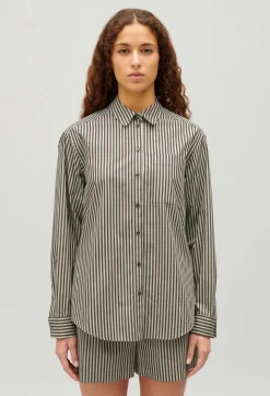 Claudie Pierlot Green Stripy Shirt*Women Tops And Shirts