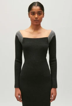 Claudie Pierlot Grey Marled Knit Maxi Dress*Women Dresses