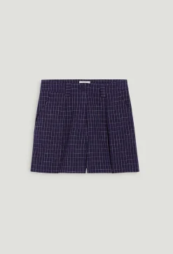 Claudie Pierlot Indigo Checked Shorts*Women Skirts And Shorts